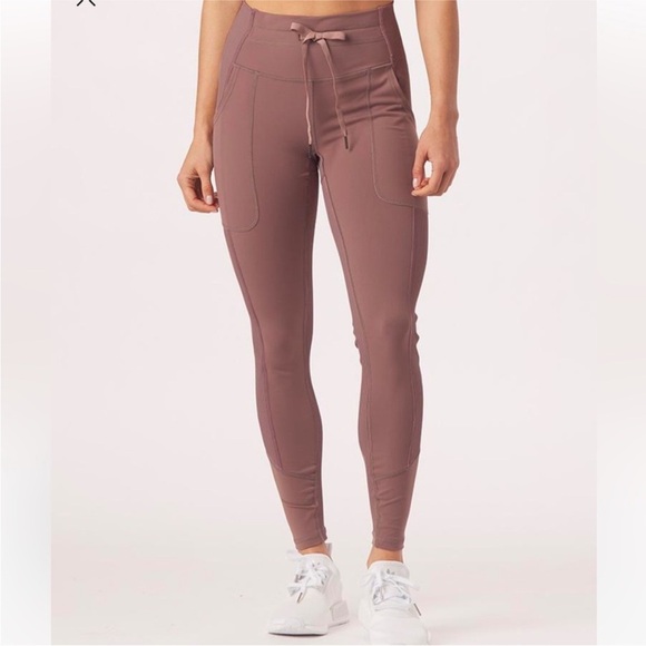 Glyder High Rise Street Leggings Lavender Bark Drawstring Compression Workout XS - Picture 1 of 11